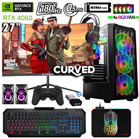 Xaser Thunder x660 Ryzen 7 5700x 64GB Ram 2TB M.2 NVMe SSD 8GB RTX4060 27" 180Hz Oyuncu Masaüstü Bilgisayarı
