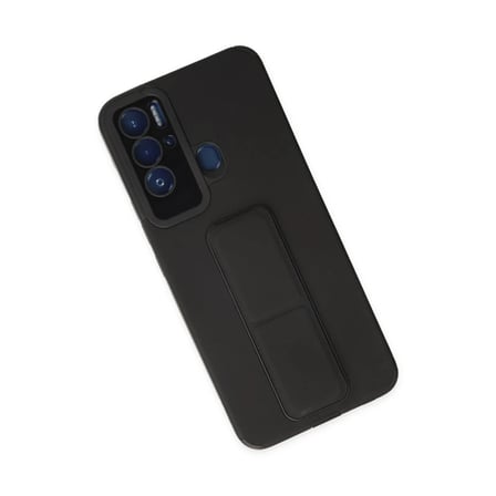 Tecno Pova Neo Kılıf Mega Standlı Silikon - Siyah