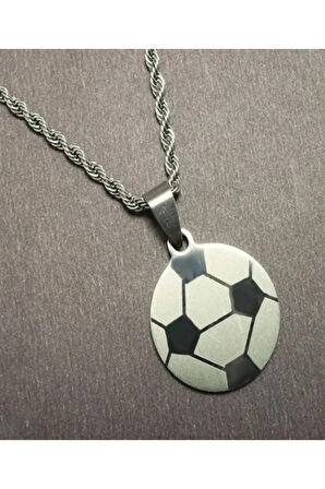 OttoMan Futbol Topu Erkek Çelik Kolye Zincir