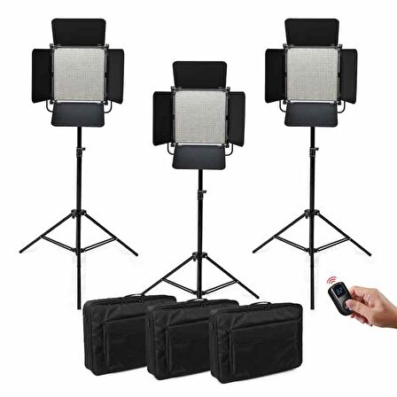 Gdx CF-Led 1024W 3'lü Sürekli Video Panel Led Işık Seti