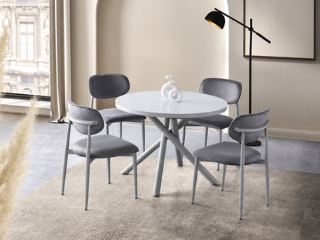 Truva Polo Yuvarlak Açılır MDF Mutfak Masa Sandalye Takımı 104cm 