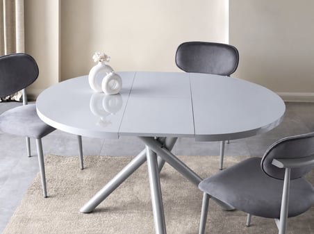 Truva Polo Yuvarlak Açılır MDF Mutfak Masa Sandalye Takımı 104cm 