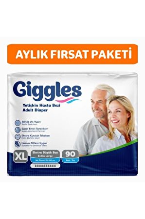 Yetişkin Bel Bantlı Hasta Bezi Ekstra Large 30'lu 3 Paket 90 adet
