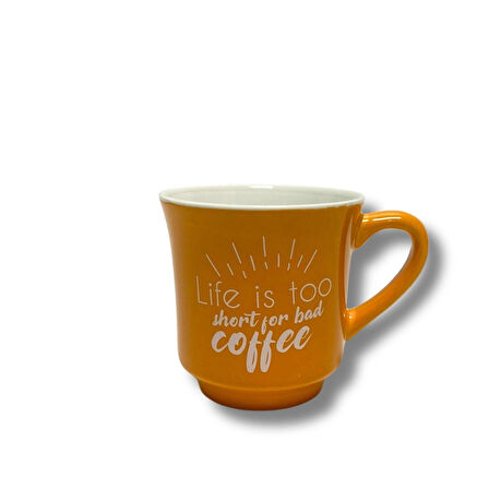 Mahmood Coffee Mottolu Turuncu Porselen Kupa 300 ml