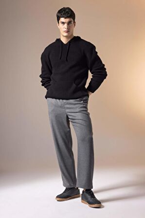 DeFacto Pantolon Relax Fit Beli Bağcıklı Cepli Basic Düz Düz Paça B7336AX23WNAR162