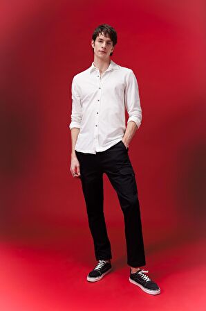 DeFacto Regular Fit Basic Düz Uzun Kollu Beyaz Gömlek B2896AX24SPWT34