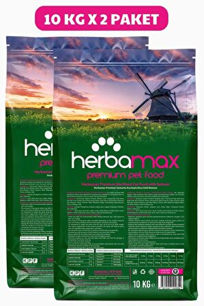HerbaMax Sterilised Kısırlaştırılmış Somonlu ve Pirinçli Yetişkin Kedi Maması 20Kg (2x10Kg)