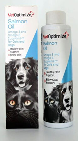 VetOptimize Salmon Oil (Kedi ve Köpekler İçin Omega-3 ve Omega-6 Desteği) 250 ML