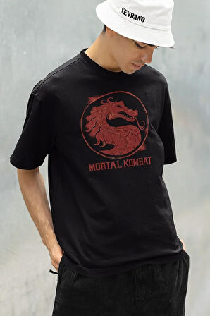 Mortal Kombat Baskılı Unisex Oversize Tişört