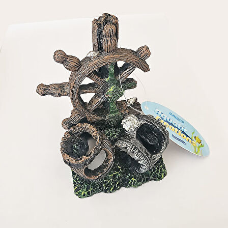 Akvaryum Dek. Pol. Dümen ve Fıçı 8,7 x 4 x 6,2 Cm