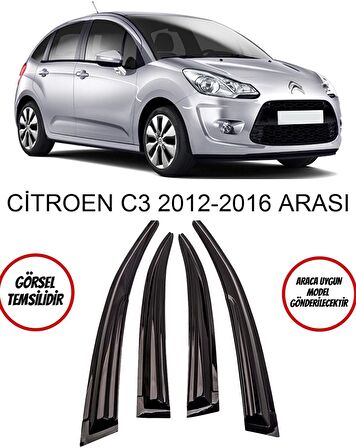 Balp Cıtroen C3 2012-2016 Arası Cam Rüzgarlık 4 Lü Takım