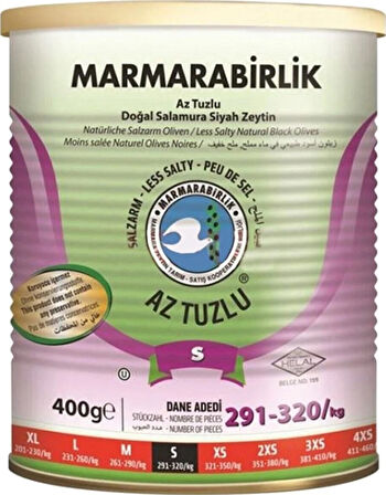Marmarabirlik Az Tuzlu Zeytin 4 x 400 G