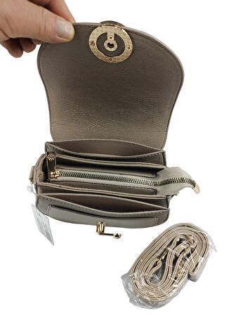 SİA ÇANTA ORJİNAL MOTTO KUTU MODEL ÜÇ GÖZLÜ ÖZEL SARI AKSESUARLI ÇAPRAZ Kadın ÇANTA