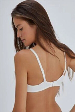 Kadın Ekru Rose Kulaklı Boş Cup Tek Sütyen