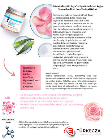 Botanicallab Gül Suyu Ve Hyalüronik Asit Gece Maskesi 100 ml + Zerdeçal Kil Maskesi 100 ML