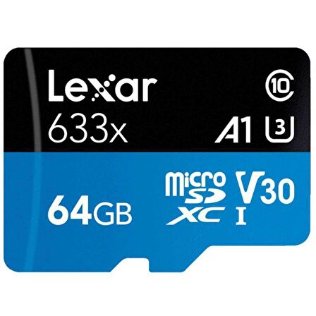 LEXAR 64GB MICRO SDXC UHS-I 633X 100mb/s