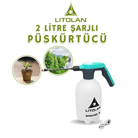 Zirai İlaçlama Pompası Şarjlı 2Lt (Turkuaz)