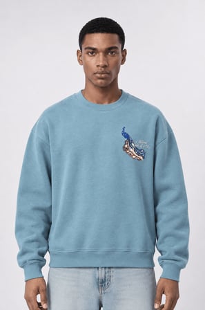 Erkek Natural Patch Detaylı Oversize Sweatshirt Prada