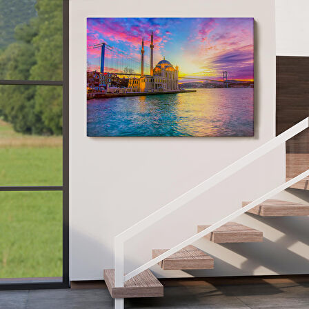 Ortaköy Camii ve Boğaziçi Köprüsü Manzarası Dekoratif Kanvas Tablo-6508