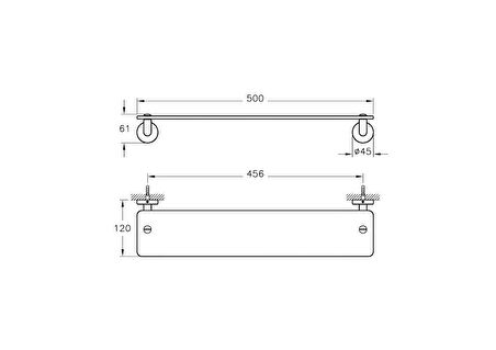 VitrA Minimax  A44776 Etajer, Krom