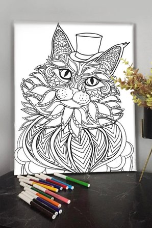 40x30cm Çocuklar Için Guaj,akrilik,keçeli,sulu Boya Ile Boyanabilir Tuval Kalem Hediyesi Yoktur. 133