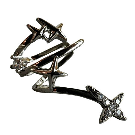 Uretti - İREM 3914 2182 Yıldızlı Model Taşlı Kıkırdak Küpe