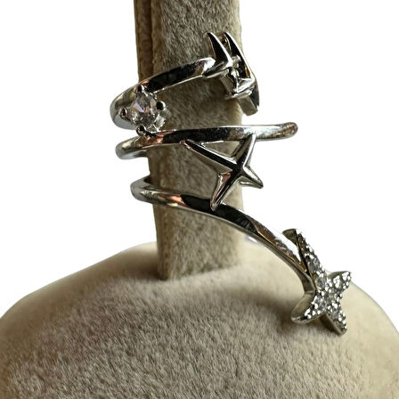 Uretti - İREM 3914 2182 Yıldızlı Model Taşlı Kıkırdak Küpe