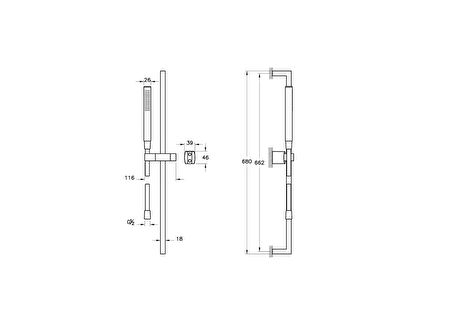 Artema A45711 Sticx 1F Sürgülü El Duşu Takımı, Krom