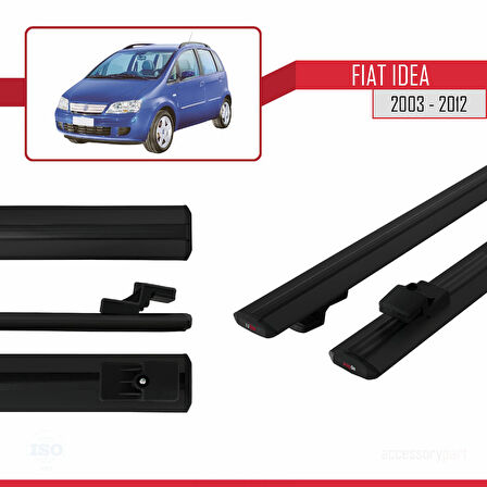Fiat Idea 2003-2012 Arası ile Uyumlu BASIC Model Ara Atkı Tavan Barı Siyah 2 Adet