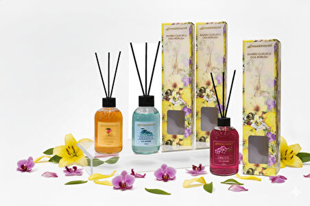 100 Ml 3’lü Çubuklu Oda Kokusu Seti – Mango, Okyanus, Orkide