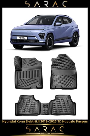 Hyundai Kona Elektrikli 2019 Model Araca Özel 3d Havuzlu Paspas