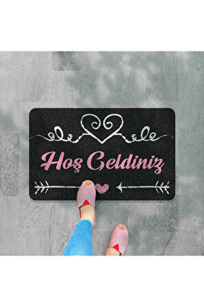 hoş geldiniz yazılır Dekoratif Dış Kapı Önü ve Iç Mekan Paspası yıkanabilir