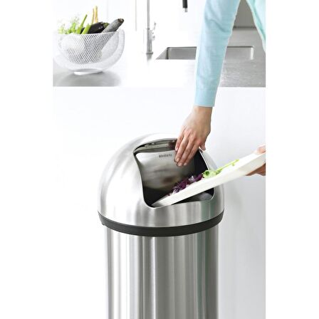 Brabantia Çöp Kutusu Büyük Boy 60 litre Push Bin Matt Steel 484520