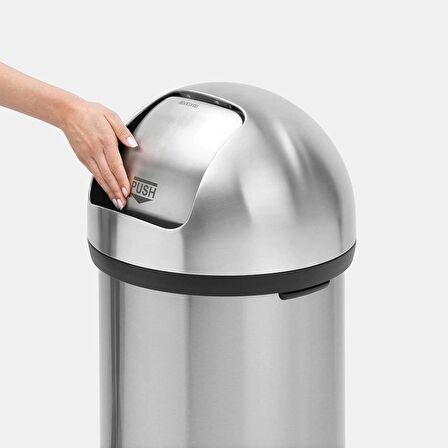 Brabantia Çöp Kutusu Büyük Boy 60 litre Push Bin Matt Steel 484520