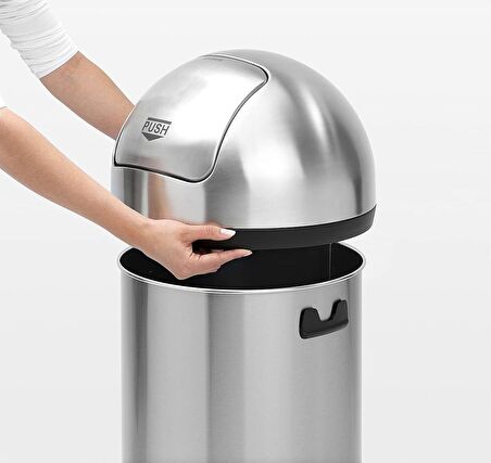 Brabantia Çöp Kutusu Büyük Boy 60 litre Push Bin Matt Steel 484520