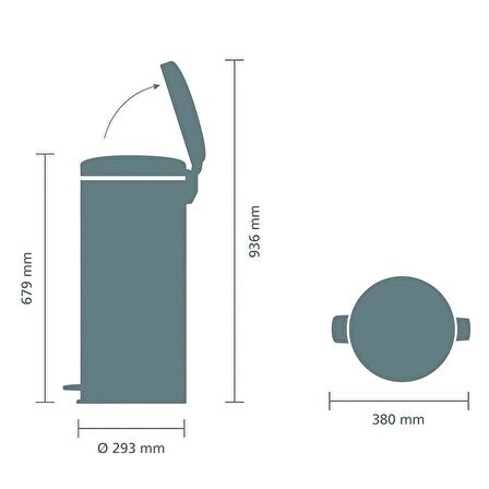 Brabantia Çöp Kutusu 30 litre Newicon Pedallı Şampanya Rengi 304484