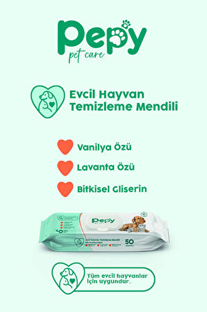 Kedi Ve Köpek Kullanımına Uygun Evcil Hayvan Temizleme Mendili 12 paket 600 Adet