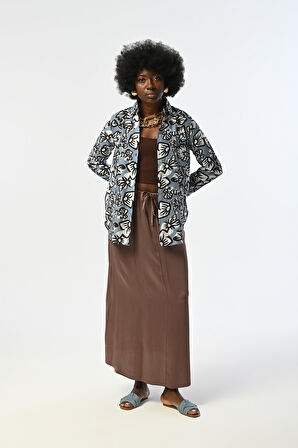 KADIN ÇİÇEK DESENLİ GÖMLEK