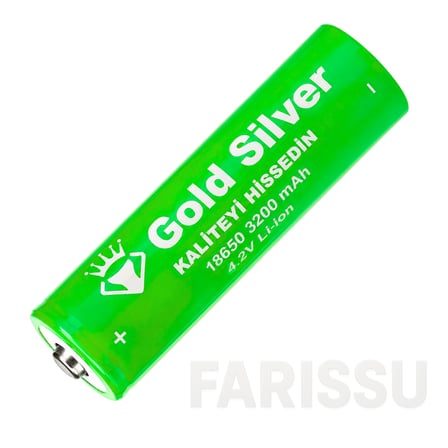 Gold Silver 18650 El Feneri ve Kafa Lambası İçin Şarj Edilebilir Li-ion Pil - 3200 mAh 4.2V (6 Adet)