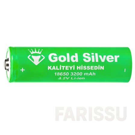 Gold Silver 18650 El Feneri ve Kafa Lambası İçin Şarj Edilebilir Li-ion Pil - 3200 mAh 4.2V (6 Adet)
