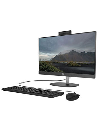 HP ProOne 245 G10 R7 7730U 32GB 256GB SSD 23.8" Full HD IPS FDOS All In One PC Siyah & PER4 Bellek