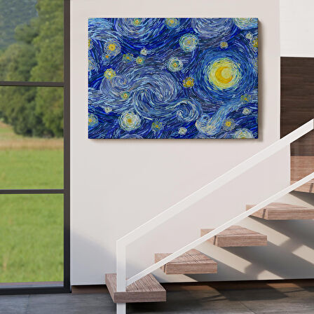 Van Gogh Yıldızlı Gece Dekoratif Kanvas Tablo-6519