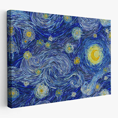 Van Gogh Yıldızlı Gece Dekoratif Kanvas Tablo-6519