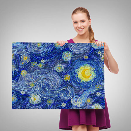 Van Gogh Yıldızlı Gece Dekoratif Kanvas Tablo-6519