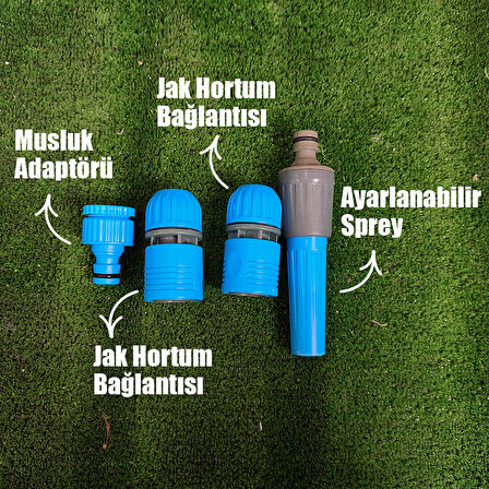 ÇELİK 1/2" ÖZEL SERİ SULMA HORTUMU 30 METRE HORTUM KİTİ BAHÇE SULAMA HORTUM SETİ GARDEN KIT