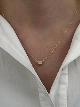 14 Ayar Altın Küp Kolye 632