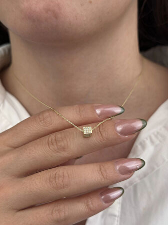 14 Ayar Altın Küp Kolye 632