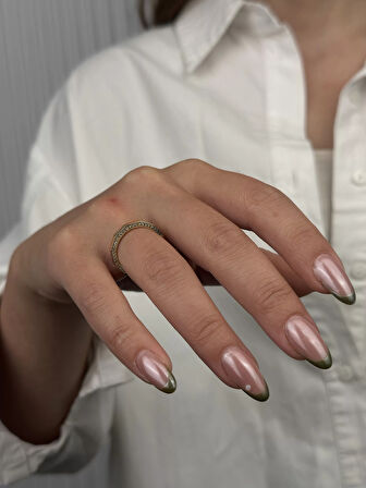 14 Ayar Altın Kenarları Taşlı Yüzük 961