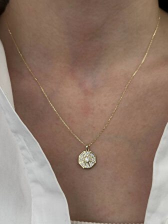 14 Ayar Altın Taşlı Kolye 631