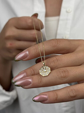 14 Ayar Altın Taşlı Kolye 631